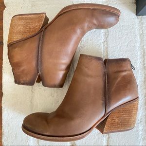 KorkEase Chandra Brown Leather Ankle Boots